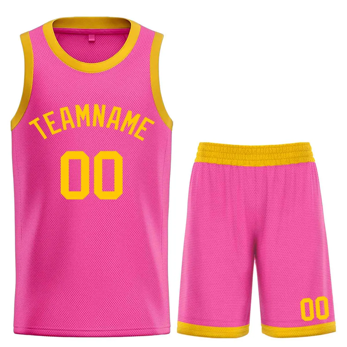 Pink Yellow Bull Classic Sets Basketball Jersey
