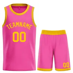 Pink Yellow Bull Classic Sets Basketball Jersey