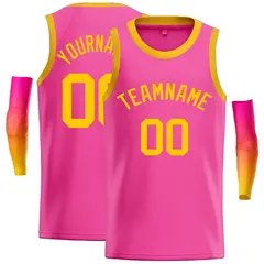 Pink Yellow Classic Casual Basketball Jersey