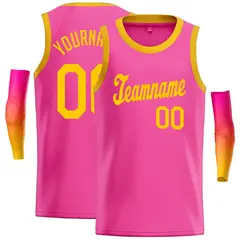 Pink Yellow Classic Casual Basketball Jersey