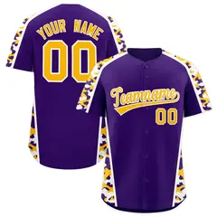 Pink Yellow Side Camo Baseball Jersey 1