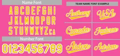 Pink Yellow-White Full-Button Classic Baseball Jersey 3