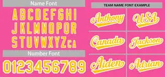 Pink Yellow-White Full-Button Classic Baseball Jersey 3