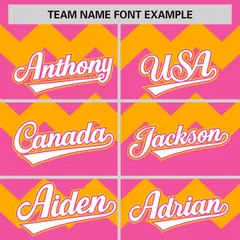 Pink Yellow White Ripple Authentic Baseball Jersey 4