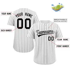 Pinstripe Button Down Baseball Jersey for Adults and Youth 2