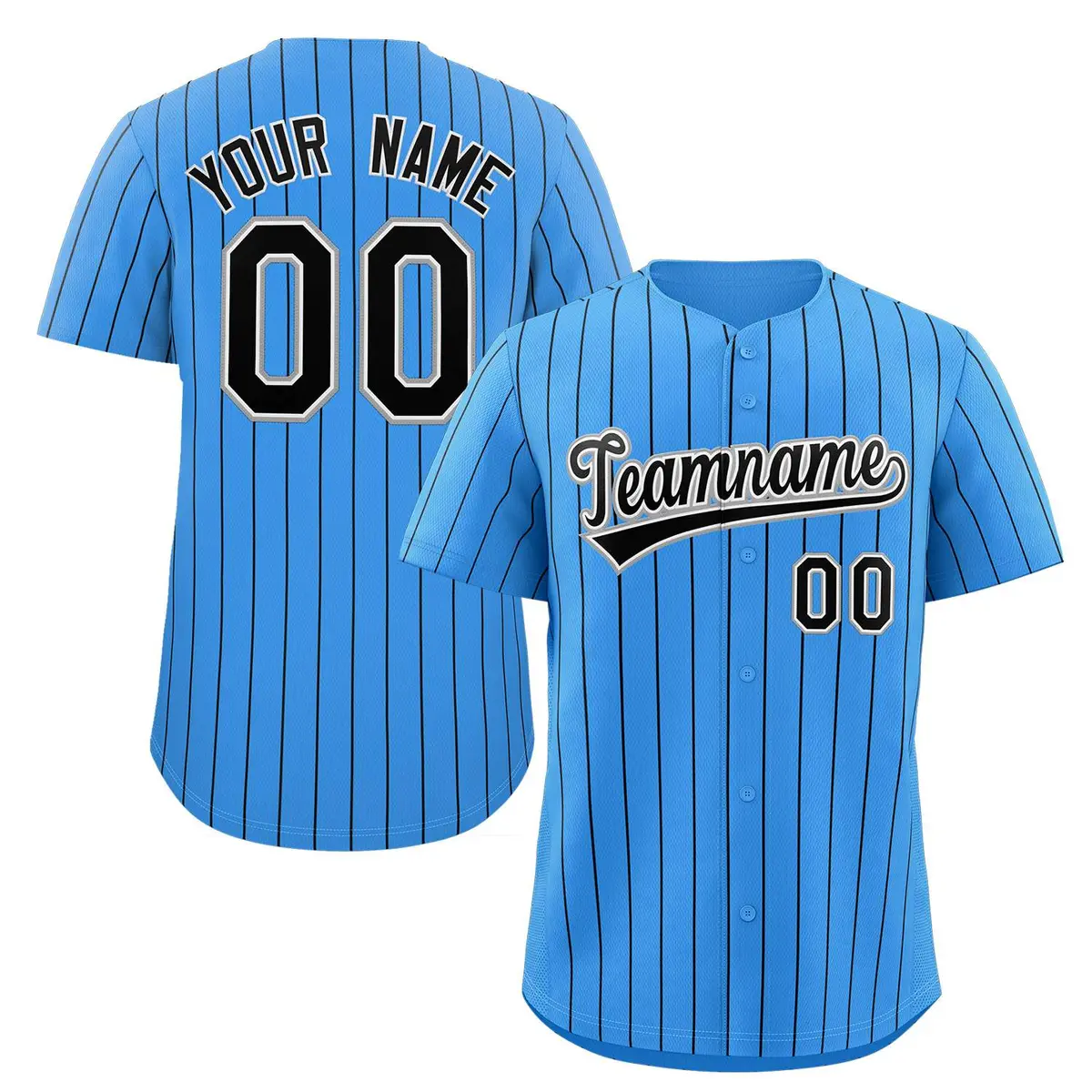 Pinstripe Button-Down Baseball Jerseys and Shirts