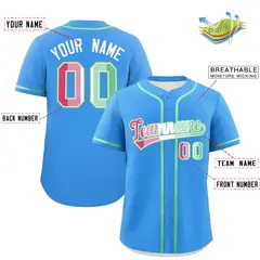 Powder Blue Abrosexual Pride Month Baseball Jersey 2
