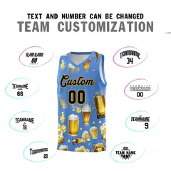 Powder Blue Beer Bubble National Beer Day Basketball Jersey 4