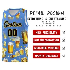 Powder Blue Beer Bubble National Beer Day Basketball Jersey 5
