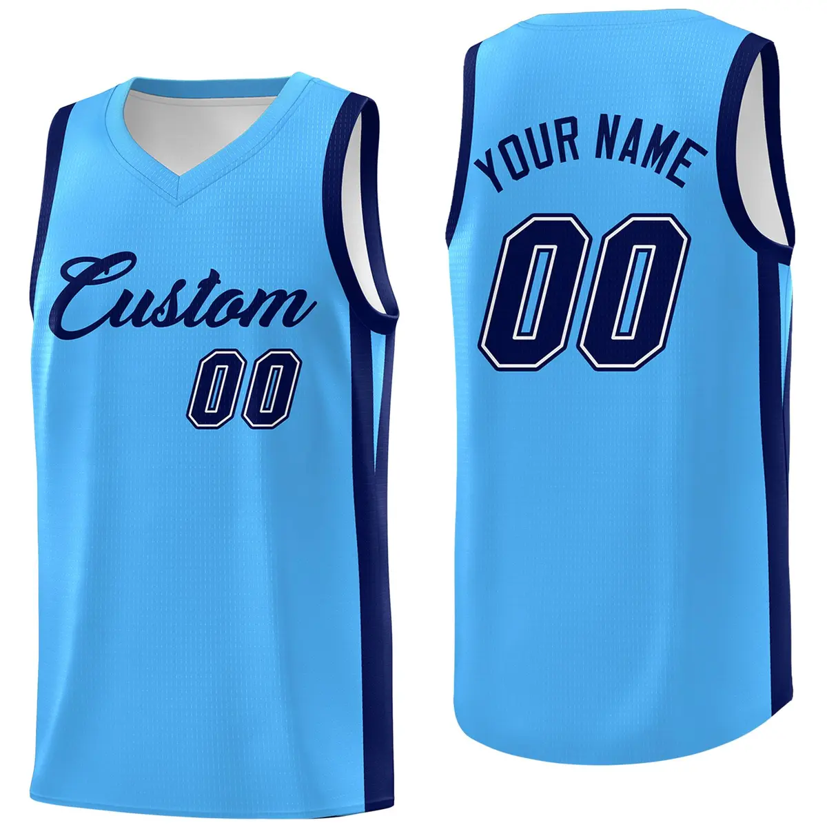 Powder Blue Black Classic Basketball Jersey