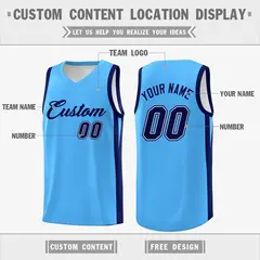 Powder Blue Black Classic Basketball Jersey 2