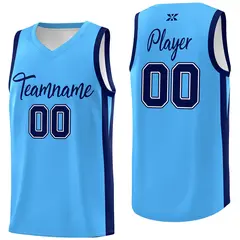 Powder Blue Black Classic Mesh Basketball Jersey