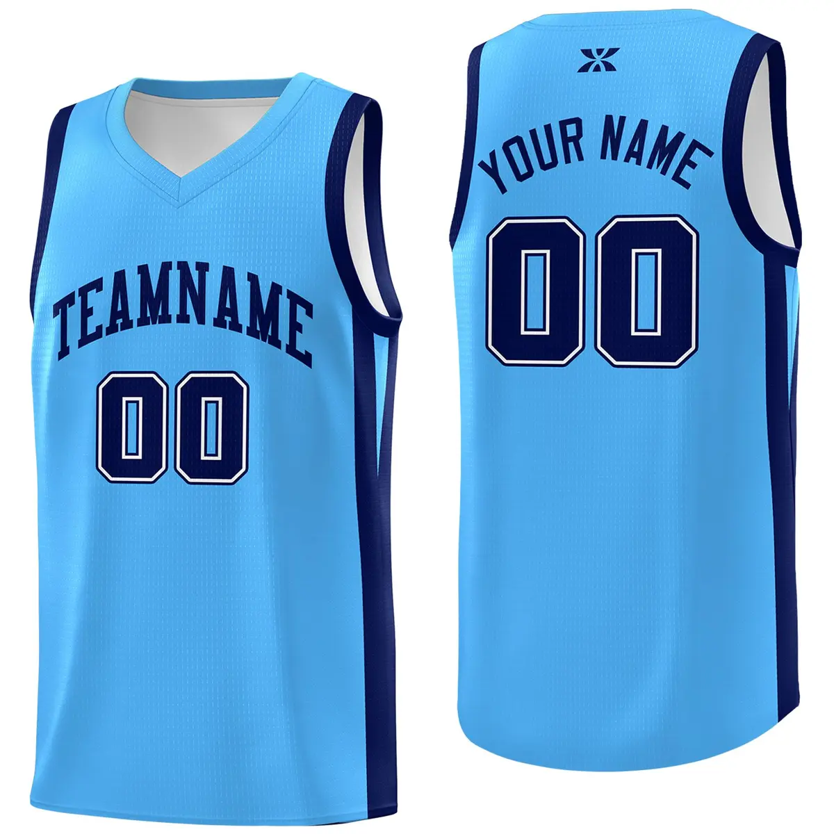 Powder Blue Black Classic Sports Uniform Basketball Jersey