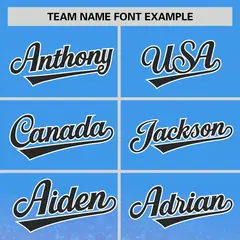 Powder Blue Black Gradient Sparkle-Effect Baseball Jersey 3