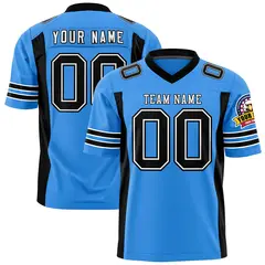 Powder Blue Black Insert Color Authentic Football Jersey 1