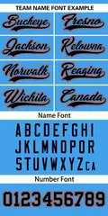 Powder Blue Black Miami City Nightscape Baseball Jersey 3