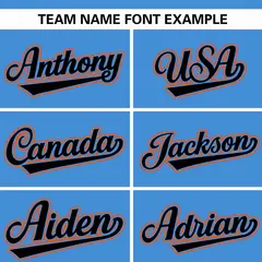 Powder Blue Black-Orange Street Graffiti Varsity Letterman Jacket 5