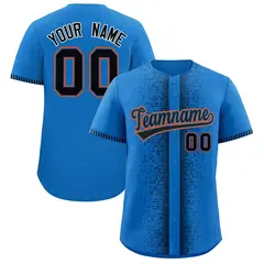 Powder Blue Black Phonetic Rhythm Authentic Baseball Jersey 1