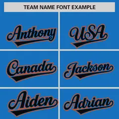 Powder Blue Black Phonetic Rhythm Authentic Baseball Jersey 3