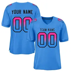 Powder Blue Black Powder Blue Gradient Football Jersey