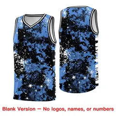Powder Blue Black Vice Burst Graffiti Basketball Jersey 6
