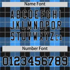 Powder Blue Black-White Plaid Varsity Letterman Jacket 4