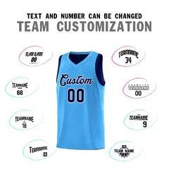Powder Blue Blue Chest Slash Pattern Basketball Jersey 3