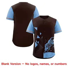 Powder Blue Brown Raptor Series Raglan Baseball Jersey 8