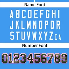 Powder Blue Camo Font Authentic Baseball Jersey 4