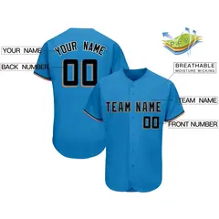 Powder Blue Classic Style Authentic Baseball Jersey 2