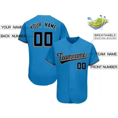 Powder Blue Classic Style Authentic Baseball Jersey 2