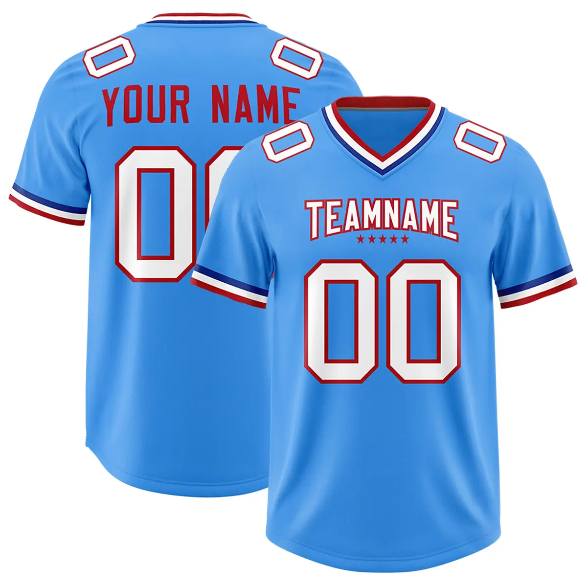 Powder Blue Classic Style Football Jersey