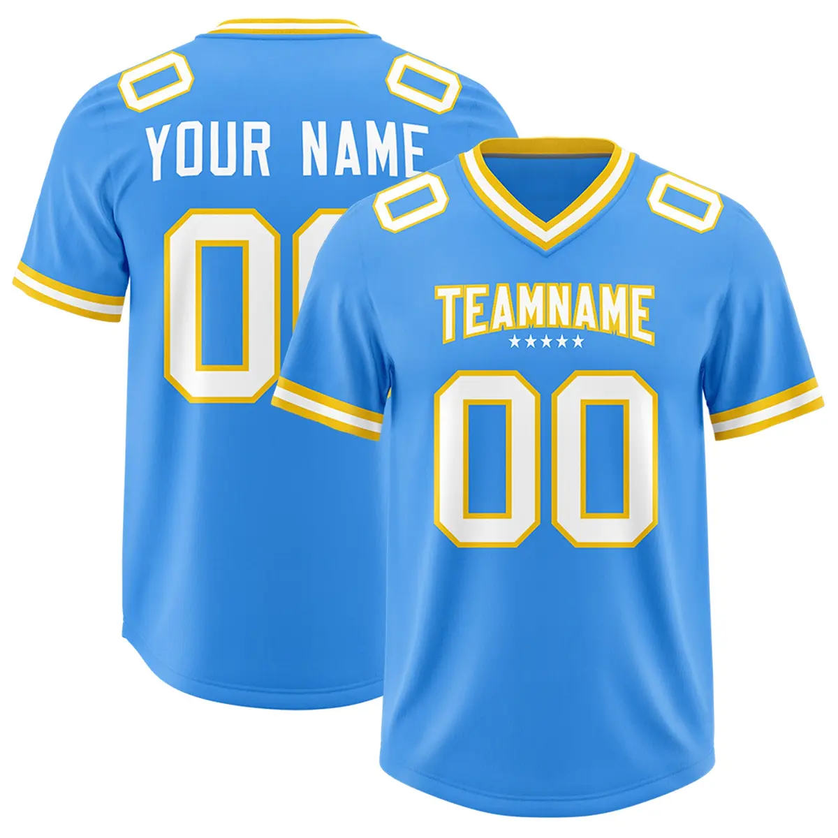 Powder Blue Classic Style Football Jersey