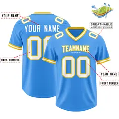 Powder Blue Classic Style Football Jersey 2