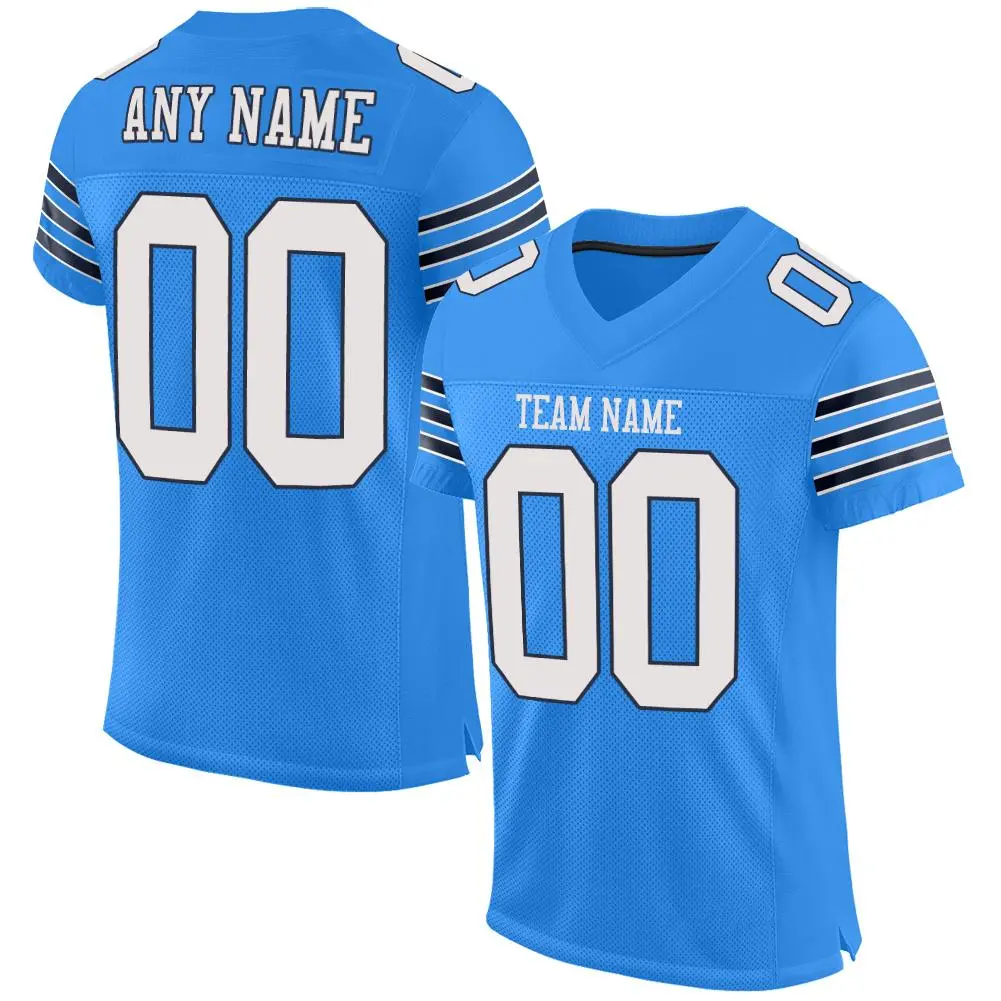 Powder Blue Classic Style Mesh Authentic Football Jersey