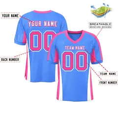 Powder Blue Color Block Mesh Authentic Football Jersey 2
