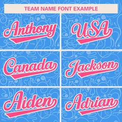 Powder Blue Cream Graffiti Line Art Baseball Jersey 3