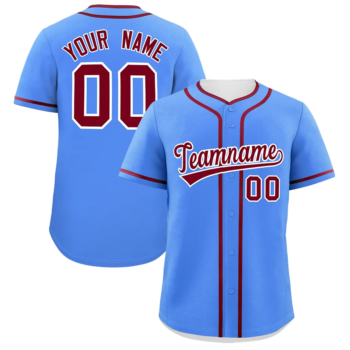 Powder Blue Crimson Classic Authentic Baseball Jersey