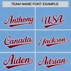 Powder Blue Crimson Floral Gradient Full Button Baseball Jersey 3