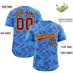 Powder Blue Crimson Graffiti Pattern Baseball Jersey 2