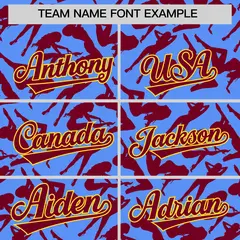 Powder Blue Crimson Graffiti Pattern Baseball Jersey 3