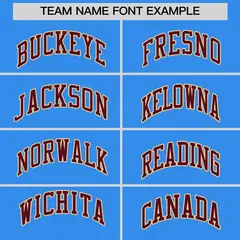 Powder Blue Crimson-Khaki Varsity Full-Snap Letterman Jacket 4