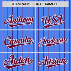 Powder Blue Crimson Stripe Raglan Baseball Jersey 3