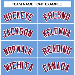 Powder Blue Crimson-White Raglan Varsity Full-Snap Letterman Jacket 3