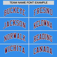 Powder Blue Crimson-White Raglan Varsity Full-Snap Letterman Jacket 6