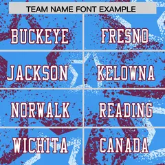 Powder Blue Crimson-White Star Graffiti Football Jersey 3