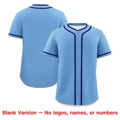 Powder Blue Dark Blue White Father's Day Baseball Jersey 7