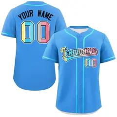 Powder Blue Genderflux Pride Month Classic Baseball Jersey