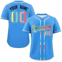 Powder Blue Genderflux Pride Month Classic Baseball Jersey