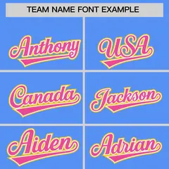 Powder Blue Gold and Pink Raglan Sleeves Baseball Jersey 3